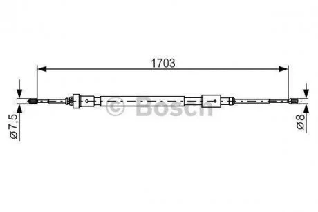 CITROEN трос ручного гальма 1705/880 мм C3 II, DS3 BOSCH 1987482315