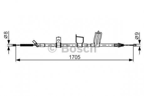 Трос, стояночная тормозная система BOSCH 1987482339 (фото 1)