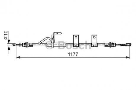 Трос, стоянкова гальмівна система BOSCH 1 987 482 404 (фото 1)