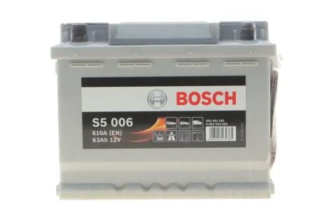 Акумулятор 12В/63Аг/610А/14,849кг BOSCH DSC_0 092 S50 060