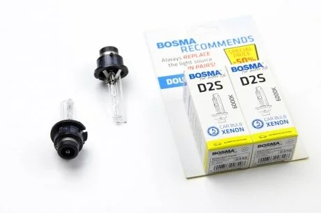 Автолампа D2S XENON 85V 35W P32D-2 6000K (2 шт) Bosma 8498D (фото 1)