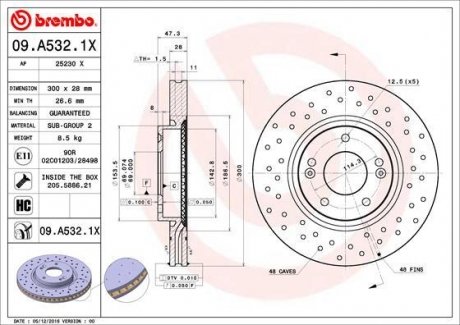 Гальмівний диск Xtra BREMBO 09.A532.1X (фото 1)