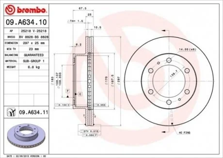 Тормозной диск BREMBO 09.A634.10