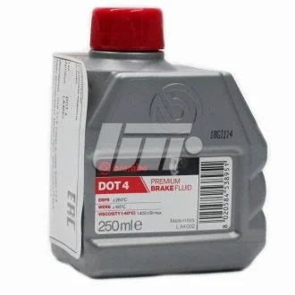 Тормозна рідина DOT4 0.25л BREMBO LA4002
