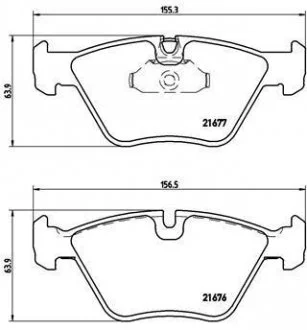 Колодки тормозн. передн.BMW 3 (E46), 5 (E39) BREMBO P 06 022