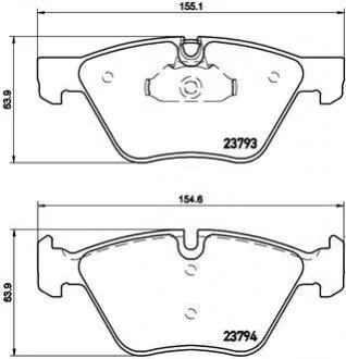 Колодки тормозные дисковые передн, BMW 5 (E60), 5 (E61) 2.0-3.0D 03-10 BREMBO P 06 057