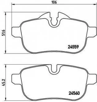 Комплект тормозных колодок, дисковый тормоз BREMBO P 06 062