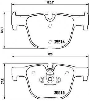 Комплект тормозных колодок, дисковый тормоз BREMBO P 06 072