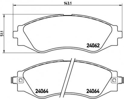 Тормозные колодки дисковые, к-кт. BREMBO P10 006 (фото 1)