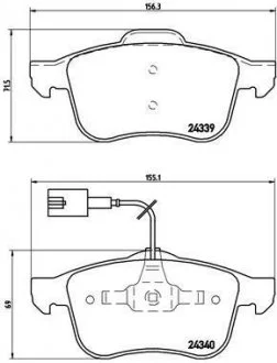 Гальмівні колодки дискові, к-кт. BREMBO P23 103