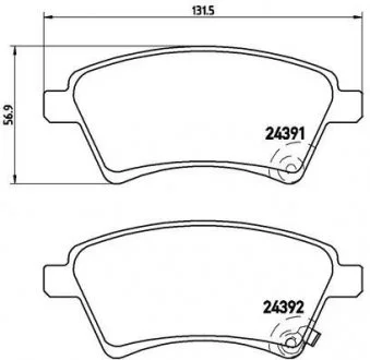 Гальмівні колодки дискові, к-кт. BREMBO P23 105