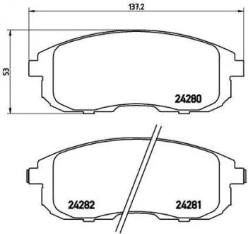 Гальмівні колодки дискові, к-кт. BREMBO P23 126