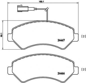 Гальмівні колодки дискові, к-кт. BREMBO P23 136 (фото 1)