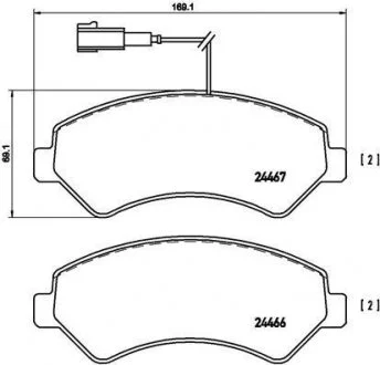 Тормозные колодки дисковые, к-кт. BREMBO P23 136