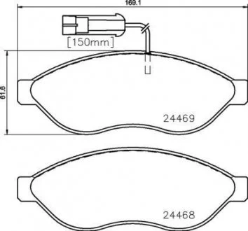 Тормозные колодки дисковые, к-кт. BREMBO P23 144