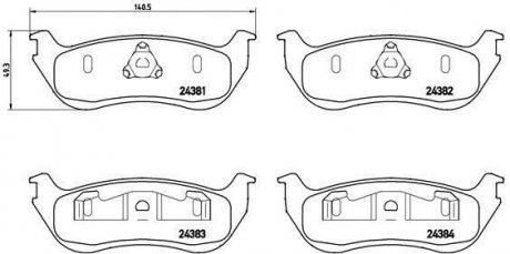 Тормозные колодки дисковые, к-кт. BREMBO P24 068