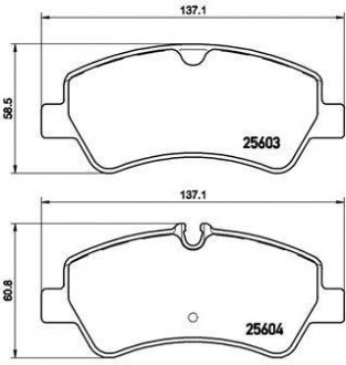 Тормозные колодки дисковые, к-кт. BREMBO P24 160