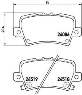 Гальмівні колодки дискові, к-кт. BREMBO P28 038