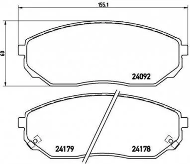 Гальмівні колодки дискові, к-кт. BREMBO P30 019