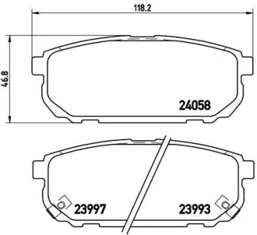 Тормозные колодки дисковые, к-кт. BREMBO P30 023