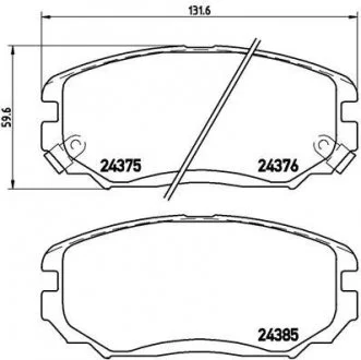 Гальмівні колодки дискові, к-кт. BREMBO P30 038