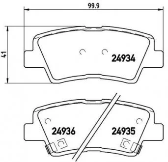 Гальмівні колодки дискові, к-кт. BREMBO P30 047