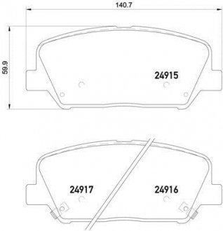 Тормозные колодки дисковые, к-кт. BREMBO P30 065