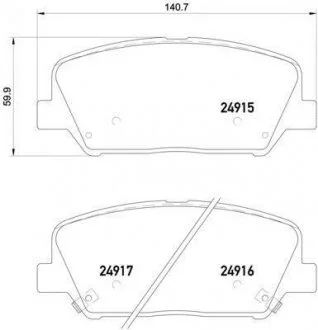 Гальмівні колодки дискові, к-кт. BREMBO P30 065