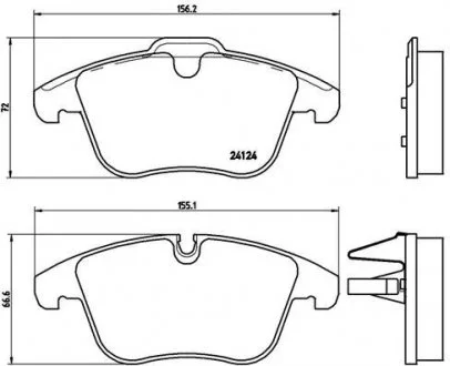 Гальмівні колодки дискові, к-кт. BREMBO P36 022