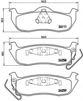Гальмівні колодки дискові, к-кт. BREMBO P37 011