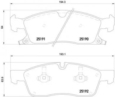 Тормозные колодки дисковые, к-кт. BREMBO P37 017