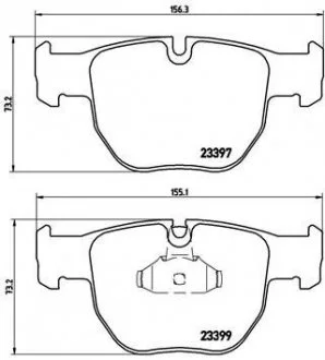 Тормозные колодки дисковые, к-кт. BREMBO P44 012