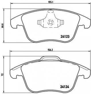 Тормозные колодки дисковые, к-кт. BREMBO P44 020