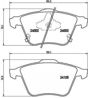 Гальмівні колодки дискові, к-кт. BREMBO P49 038 (фото 1)