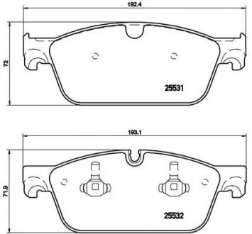 Гальмівні колодки дискові, к-кт. BREMBO P50 102