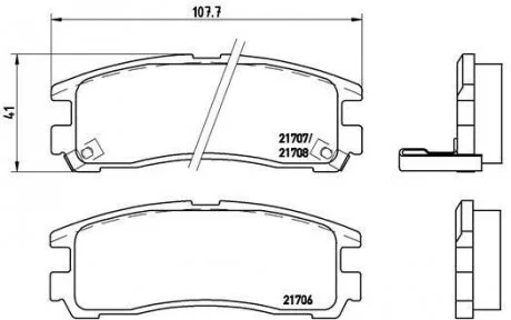 Гальмівні колодки дискові, к-кт. BREMBO P54 012