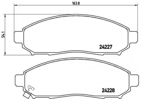 Гальмівні колодки дискові, к-кт. BREMBO P56 059