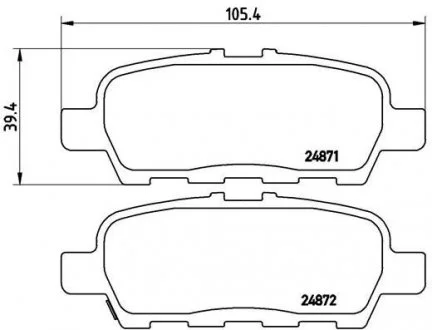 Гальмівні колодки дискові, к-кт. BREMBO P56 068