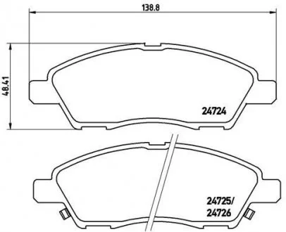 Гальмівні колодки дискові, к-кт. BREMBO P56 070
