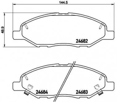Тормозные колодки дисковые, к-кт. BREMBO P56 088