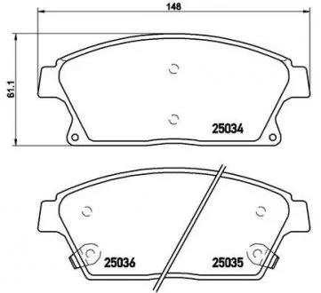 Гальмівні колодки дискові, к-кт. BREMBO P59 077
