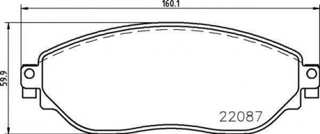 Комплект тормозных колодок, дисковый тормоз BREMBO P 59 082