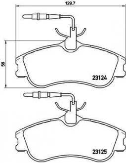 Гальмівні колодки дискові, к-кт. BREMBO P61 060