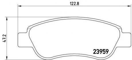 Тормозные колодки дисковые, к-кт. BREMBO P61 081