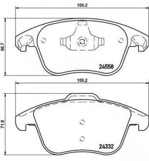 Тормозные колодки дисковые, к-кт. BREMBO P61 117