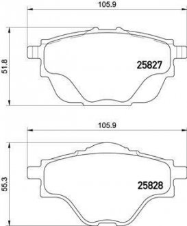 Тормозные колодки дисковые, к-кт. BREMBO P61 124