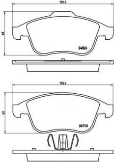 Тормозные колодки дисковые, к-кт. BREMBO P68 047 (фото 1)