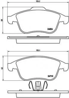 Гальмівні колодки дискові, к-кт. BREMBO P68 047