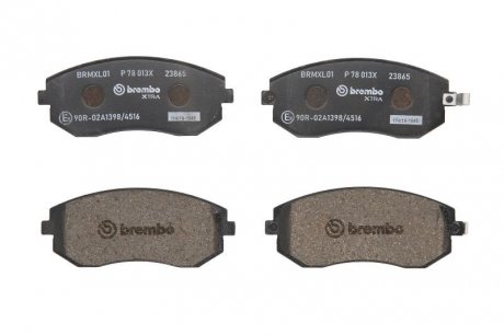 Колодки гальмівні дискові xtra перед. subaru impreza 00-, forester BREMBO P78013X