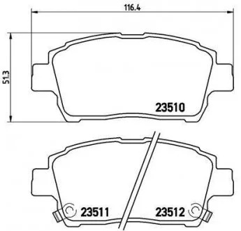 Гальмівні колодки дискові, к-кт. BREMBO P83 051